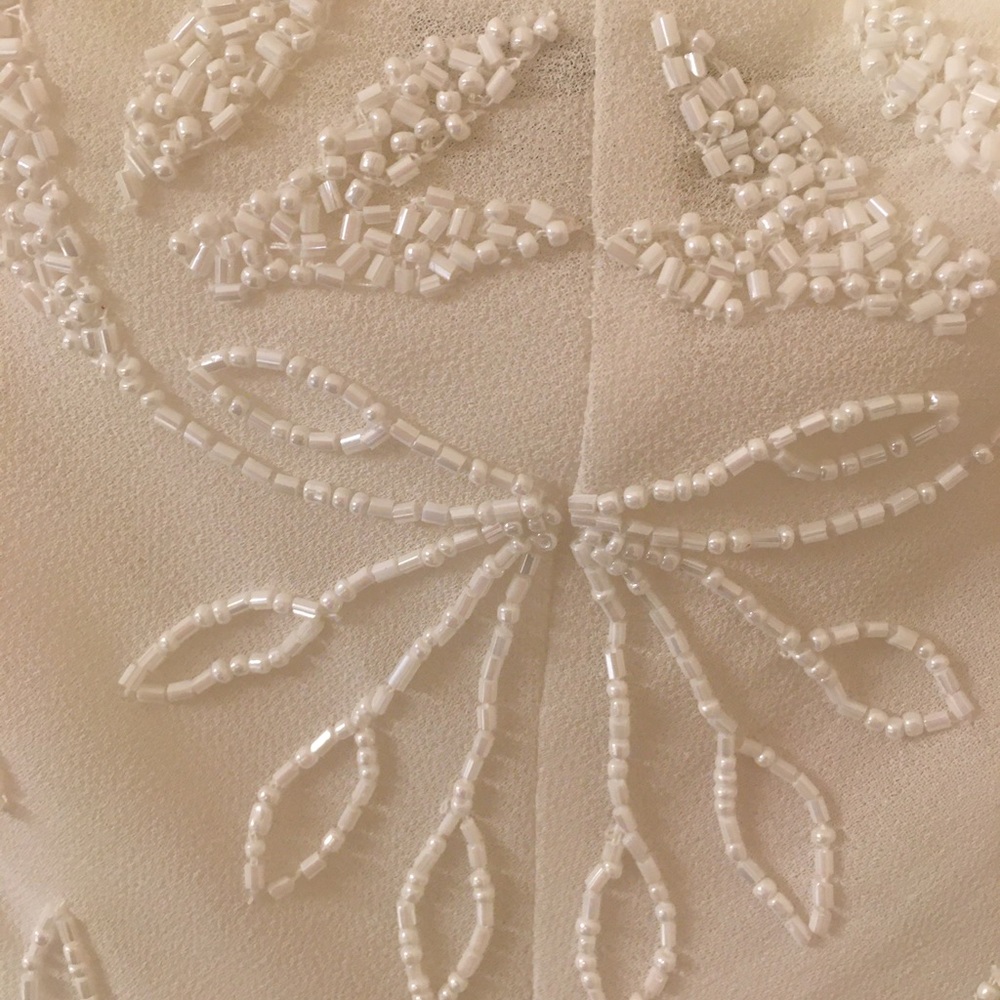 Off white formal hand sewn bead top - never worn